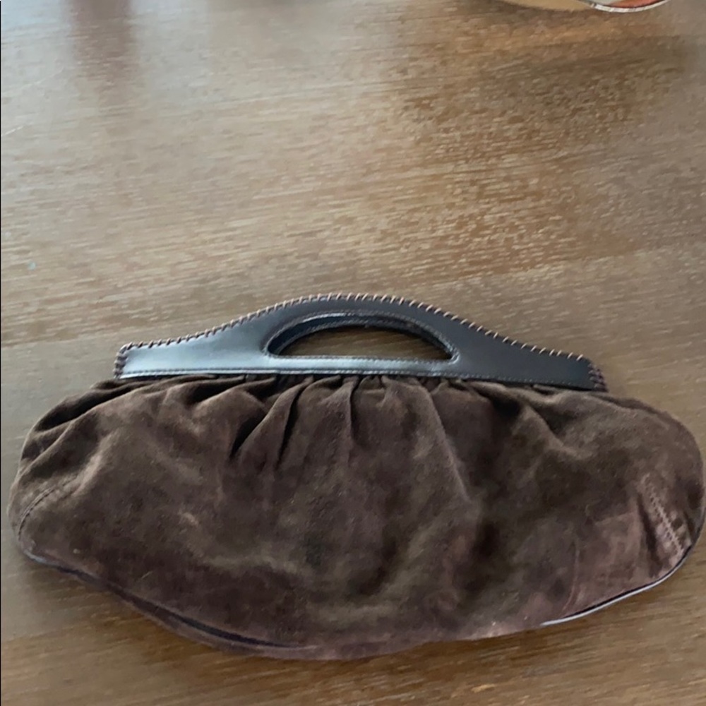 Cole Haan suede clutch with handle